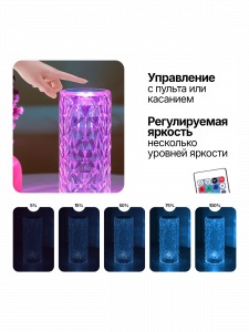 Светильник настольный декоративный ночник RGB Огонёк OG-LDP32